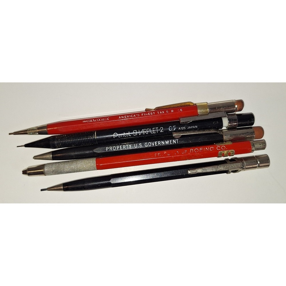 Vintage Mechanical Pencil Lot Pentel Boeing US Government H&R Block Autopoint